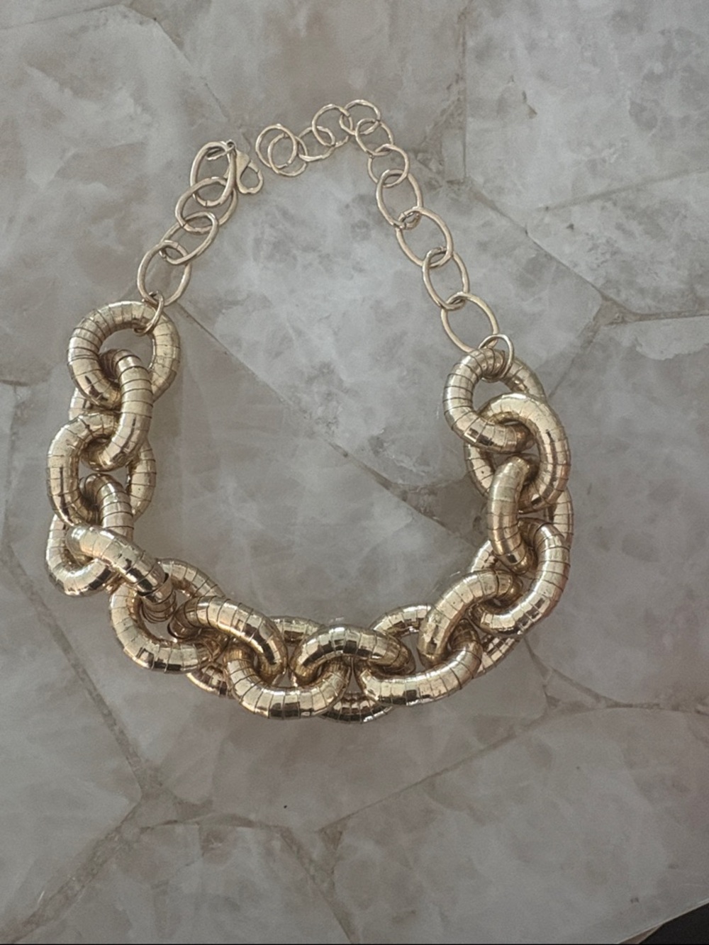 Statement Gold-Tone Chunky Link Necklace